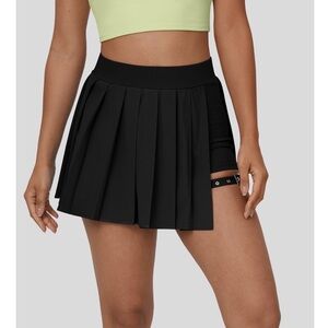 HALARA Black Pleated Mini Skirt